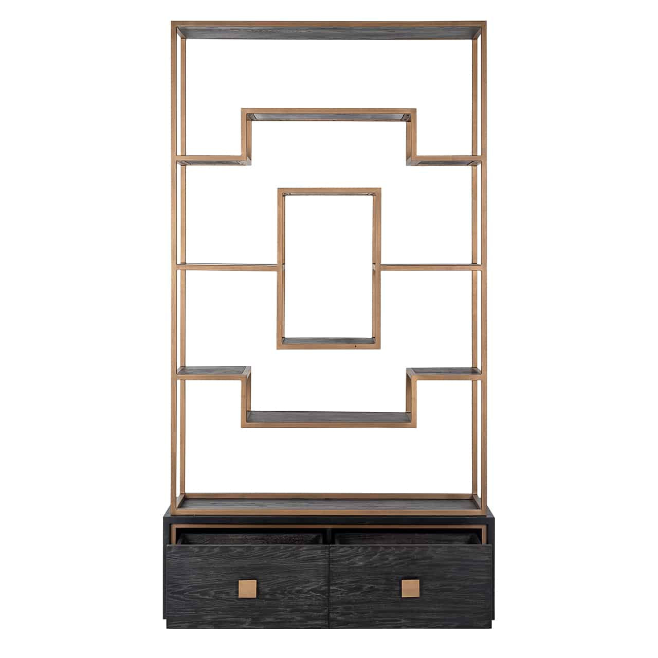Regal schwarz, Bücherregal schwarz Eiche furniert, Breite 120 cm