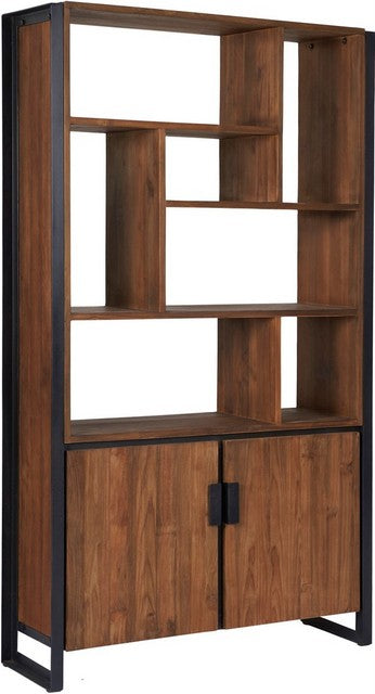 Regal Holz Industriedesign, Bücherregal Metall Holz, Holzregal Metallrahmen,  Breite 110 cm