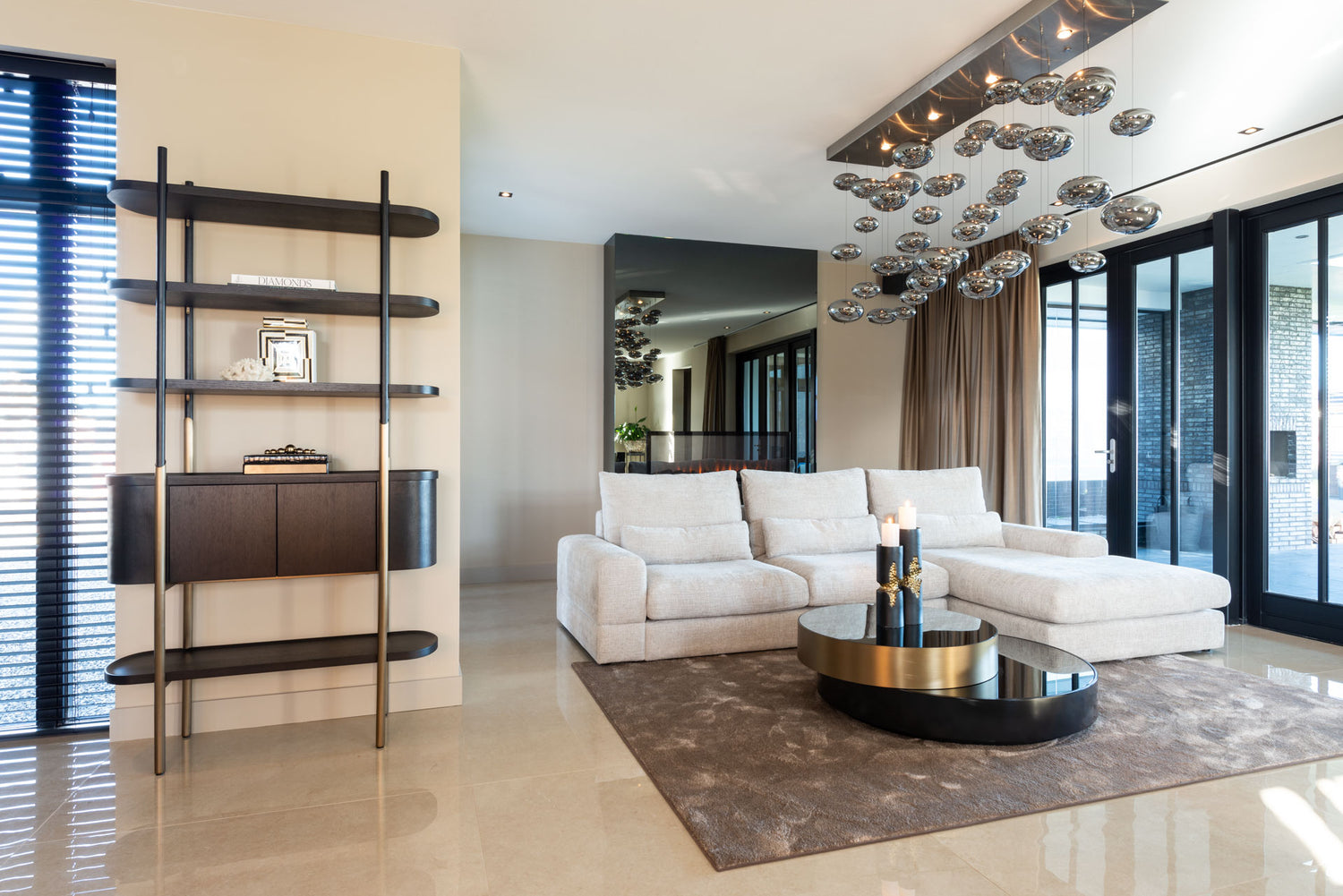 Regal schwarz-Gold, Bücherregal Gold-schwarz, Breite 110 cm