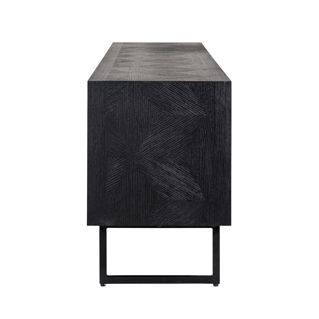 Fernsehschrank Eiche furniert, TV Schrank schwarz, Breite 180 cm