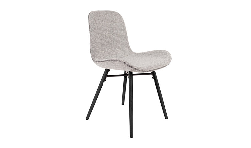 Stuhl hell grau, Stuhlbeine schwarz, gepolstert