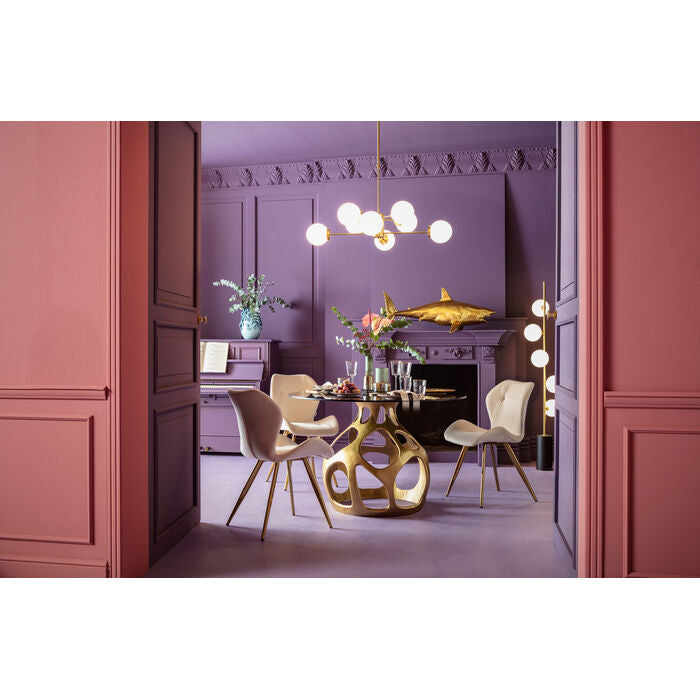 Runder Glastisch Gold, Esstisch rund Gold, Glastisch rund, Durchmesser 120 cm