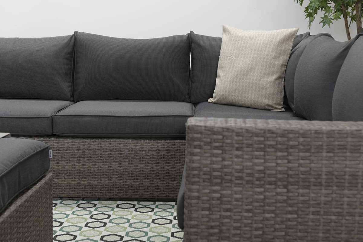 Loungesofa grau 4-teilig, Maße 240x240 cm