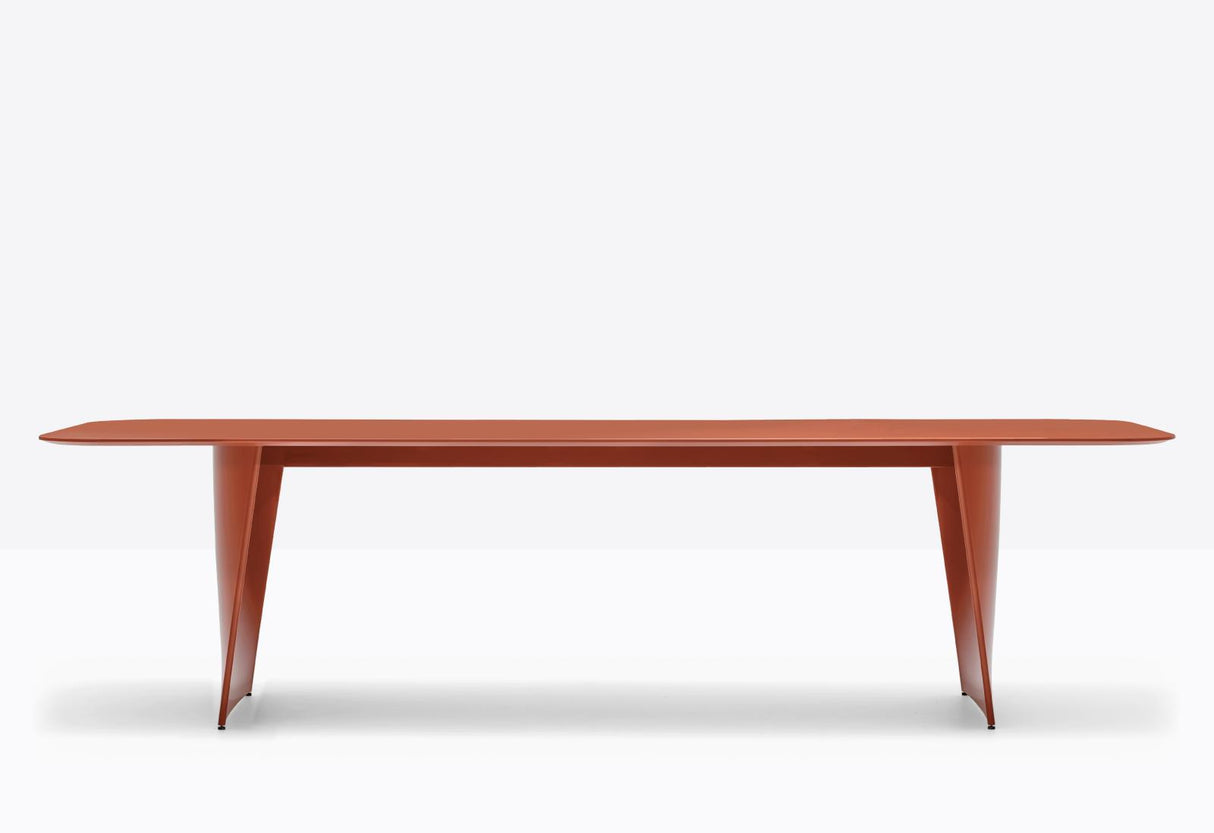 Design Esstisch Farbe Terracotta, Tisch Terracotta, Konferenztisch Terracotta, Länge 240-360 cm