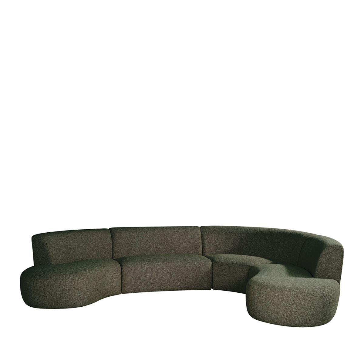 Sofa halbrund dunkel-grün, Sofa grün modern, Lounge-Sofa halbrund grün, Breite 350 cm