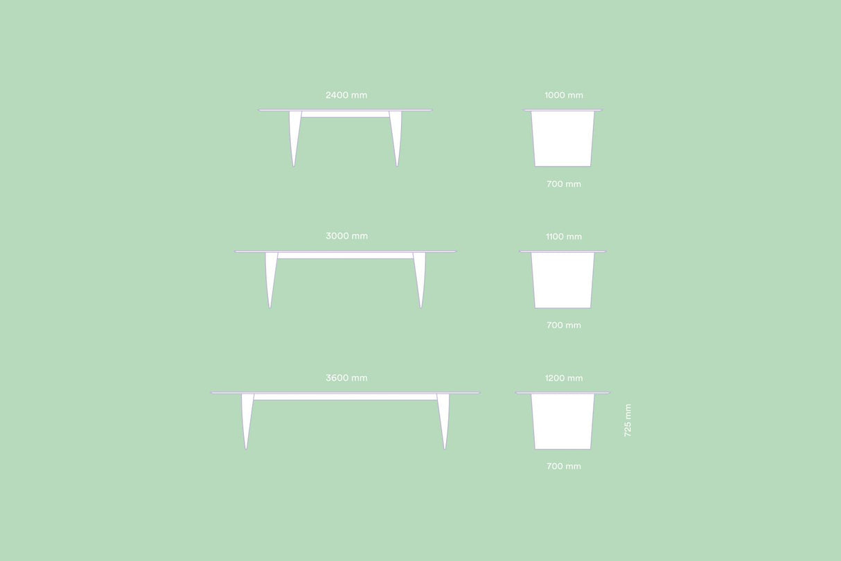 Design Esstisch Farbe blau, Tisch blau, Konferenztisch blau Länge 240-360 cm