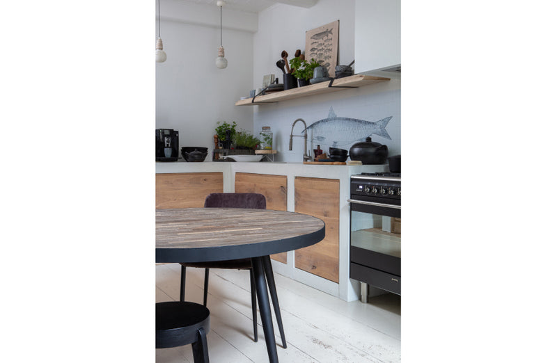 Esstisch rund, runder Tisch schwarz, Durchmesser 120 cm