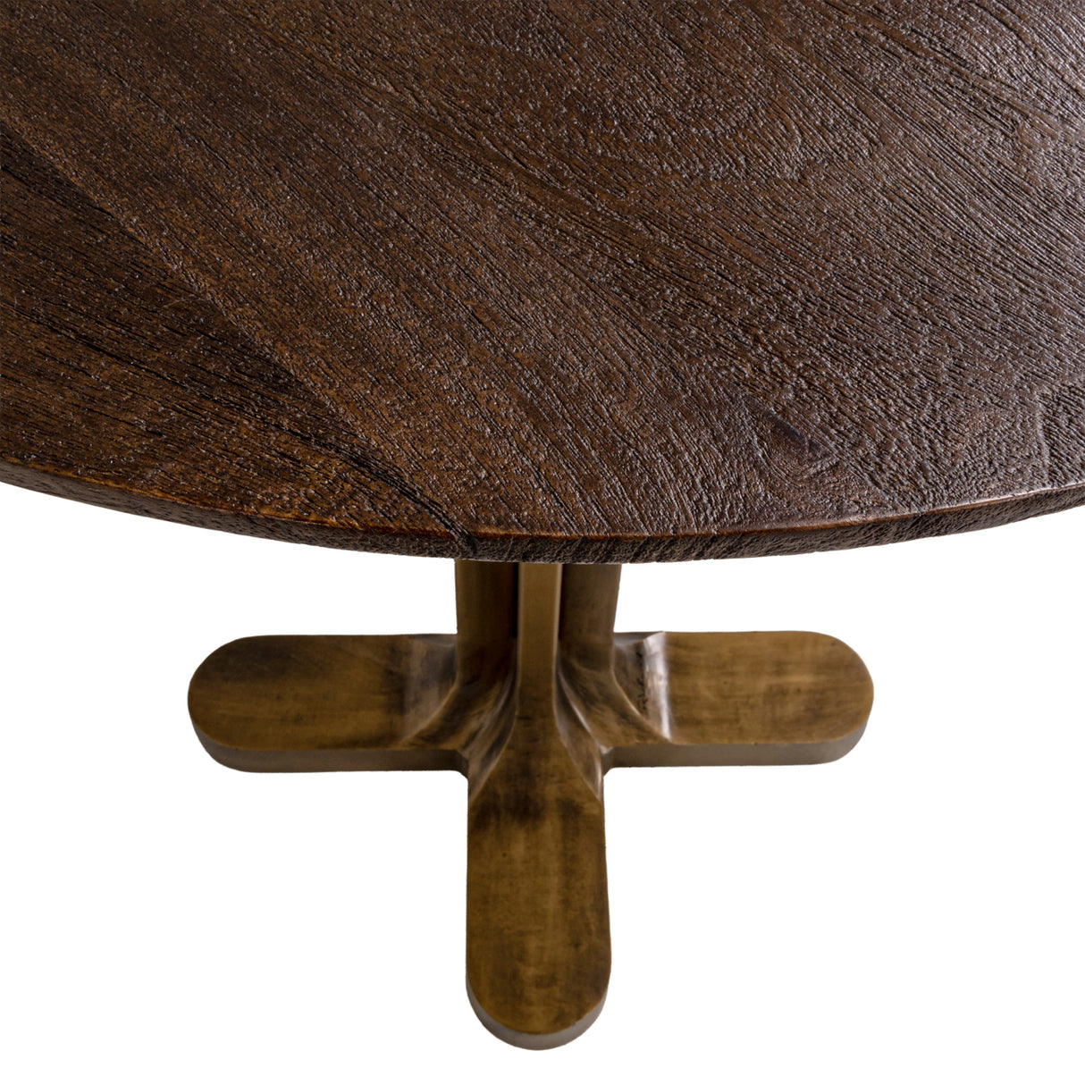 Bistrotisch Bronze-braun, Tisch Holz braun, Durchmesser 75 cm