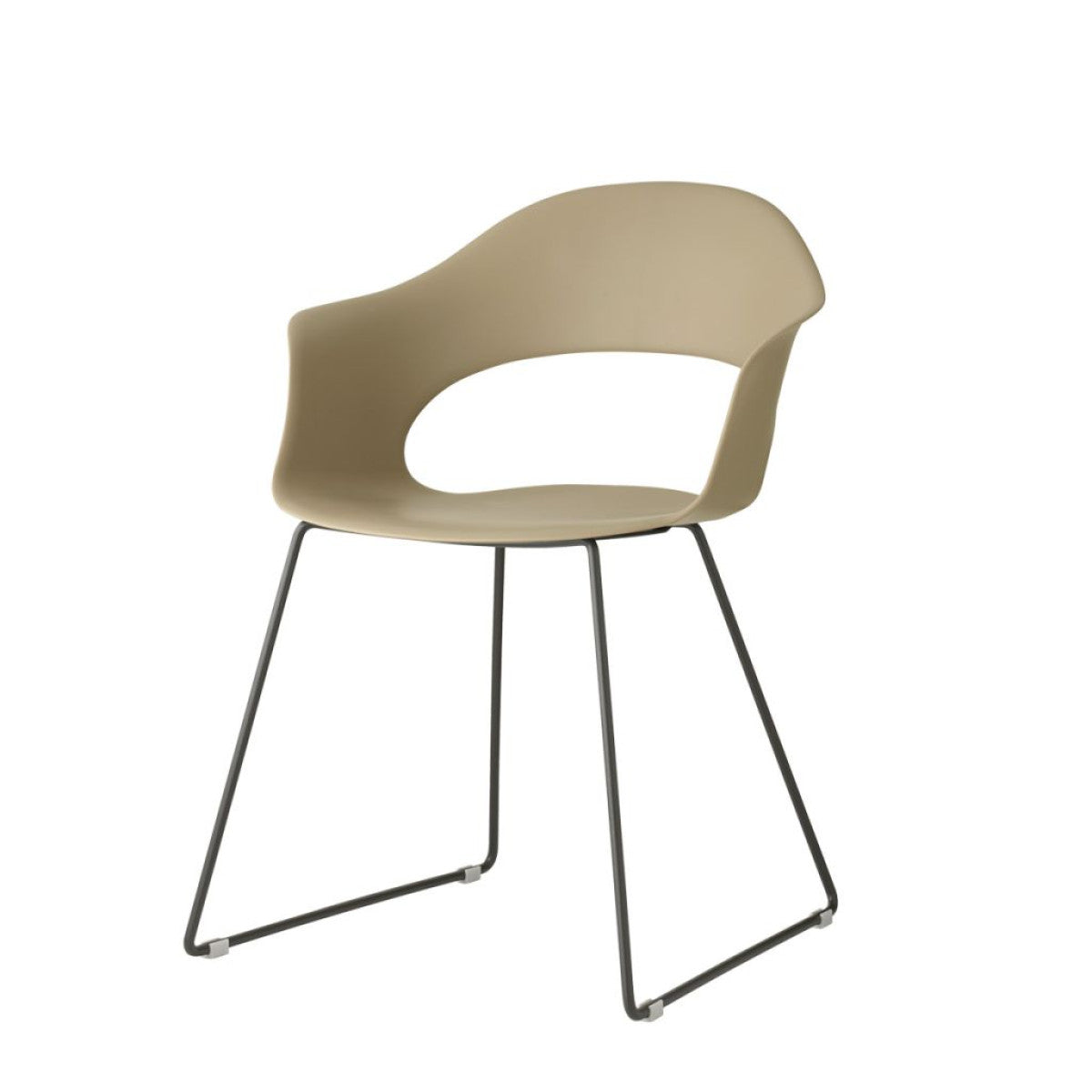 Gartenstuhl taupe, Stuhl taupe Kufen Stuhlbeine, Stuhl Kunststoff-Schale