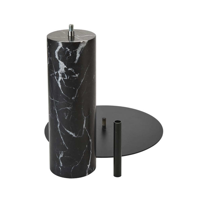 Beistelltisch schwarz Marmor-Metall, runder Beistelltisch Marmor, Durchmesser 35 cm