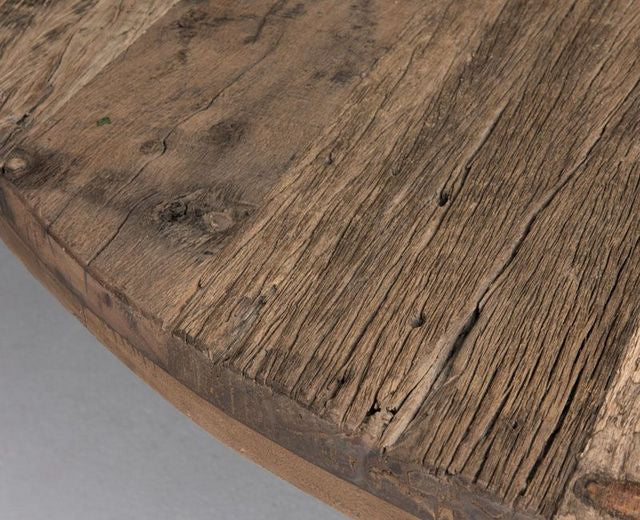 Runder Tisch Industriedesign, Tisch rund Metall-Gestell,Tisch Altholz rund, Durchmesser 150 cm