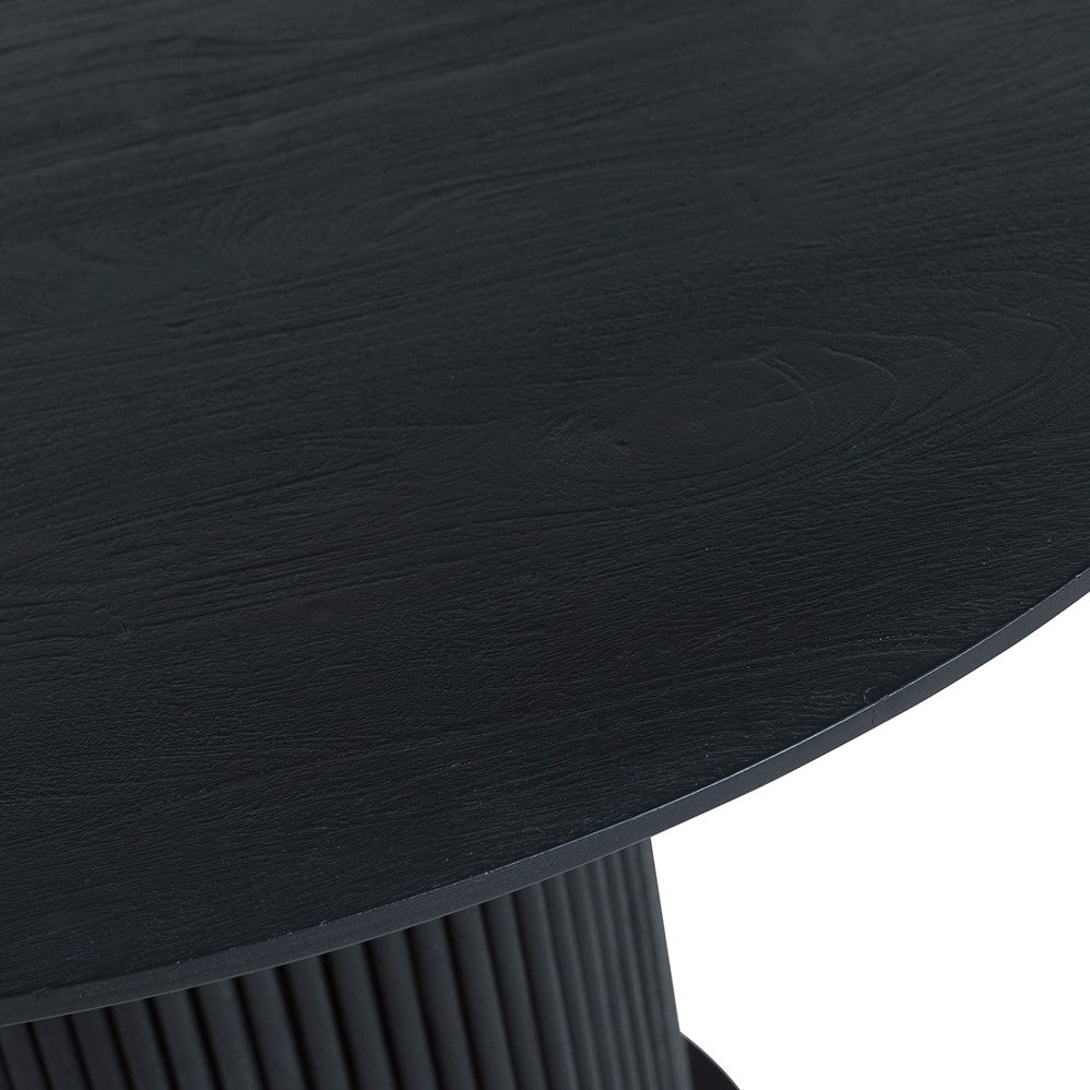 Esstisch schwarz rund, Tisch rund schwarz Massivholz, runder Tisch Tischplatte Massivholz, Durchmesser 120 cm