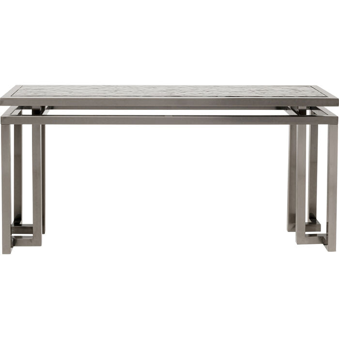 Konsole grau Glas-Metall, Glaskonsole grau, Breite 160 cm