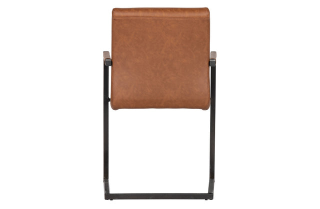 Freischwinger cognac, Stuhl cognac mit Armlehne