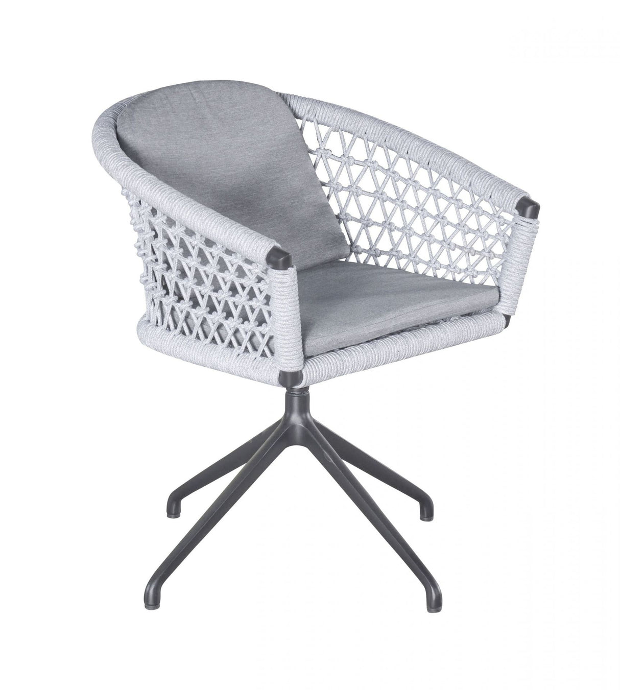 Gartenstuhl grau, Gartenstuhl Textil-Ausführung mit Sitzkissen grau