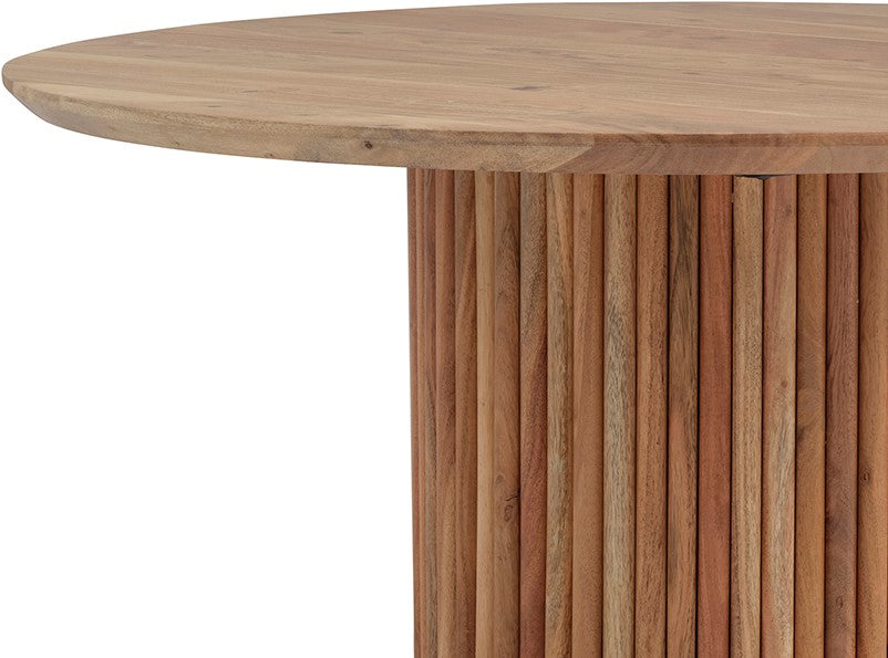 Couchtisch Naturholz rund, Couchtisch rund Naturholz-Farbe Massivholz, runder Couchtisch Tischplatte Massivholz, Durchmesser 90 cm