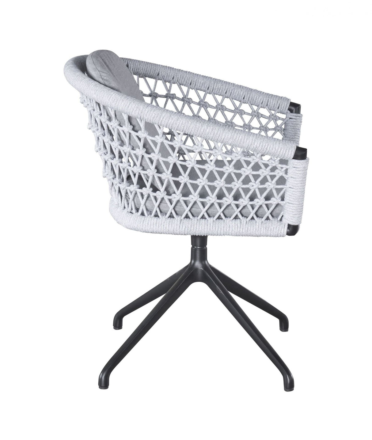 Gartenstuhl grau, Gartenstuhl Textil-Ausführung mit Sitzkissen grau