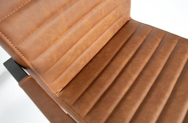 Freischwinger cognac, Stuhl cognac mit Armlehne