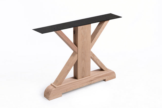 2er Set Tischgestell Holz Eiche, Holzuntergestell für Tische, Breite 86 cm