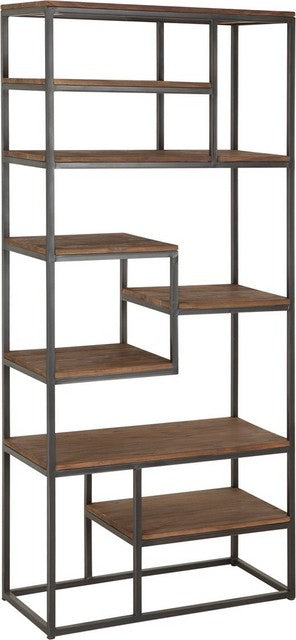 Regal Industrie, Bücherregal Metall Holz, Breite 80 cm