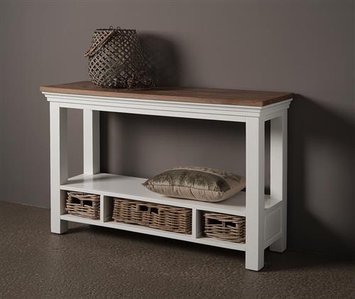 Konsole weiß Holz im Landhausstil, Breite 120 cm