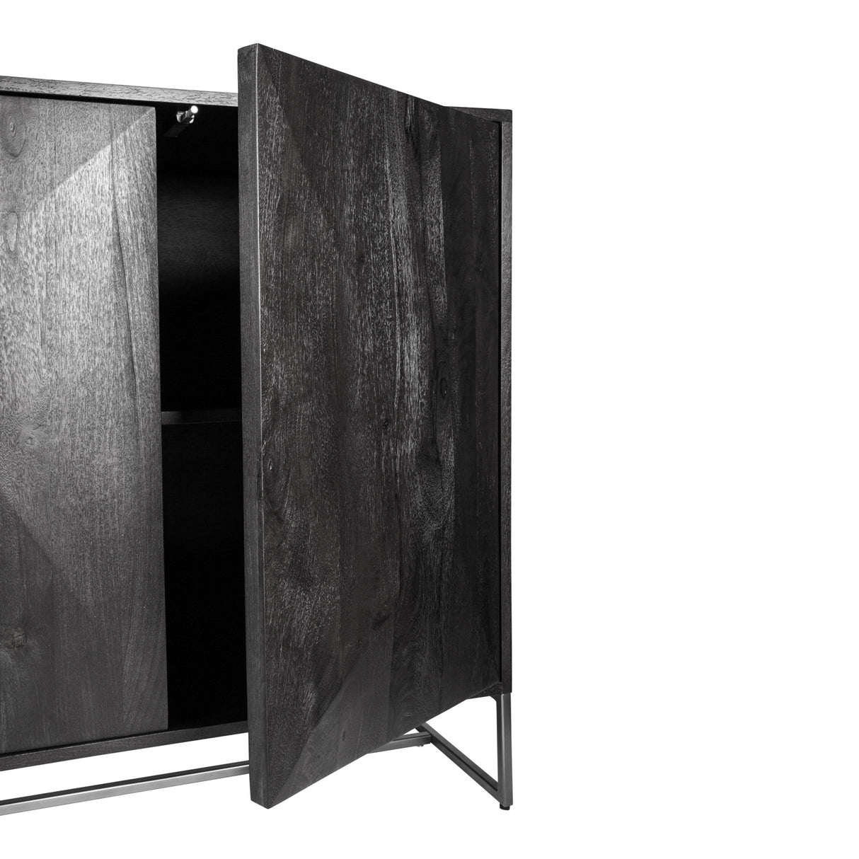 Sideboard schwarz, Anrichte schwarz, Breite 180 cm