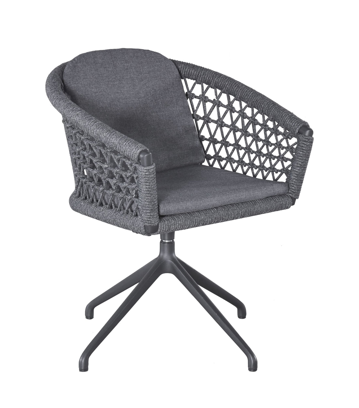 Gartenstuhl anthrazit, Gartenstuhl mit Sitzkissen grau