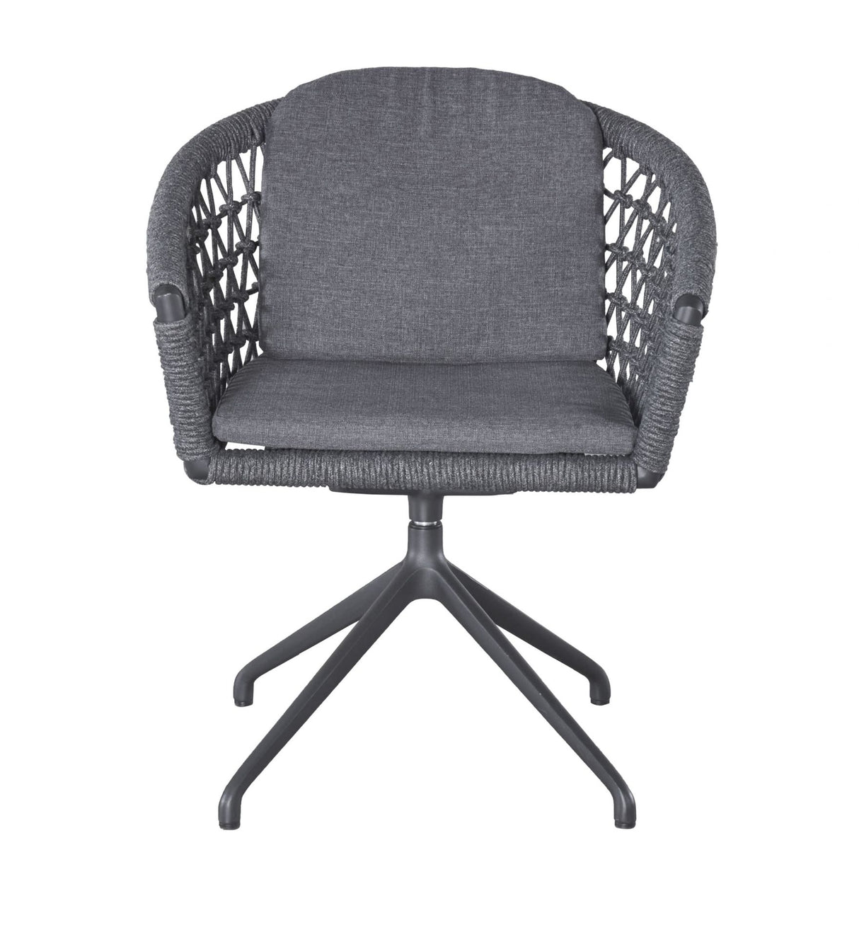 Gartenstuhl anthrazit, Gartenstuhl mit Sitzkissen grau