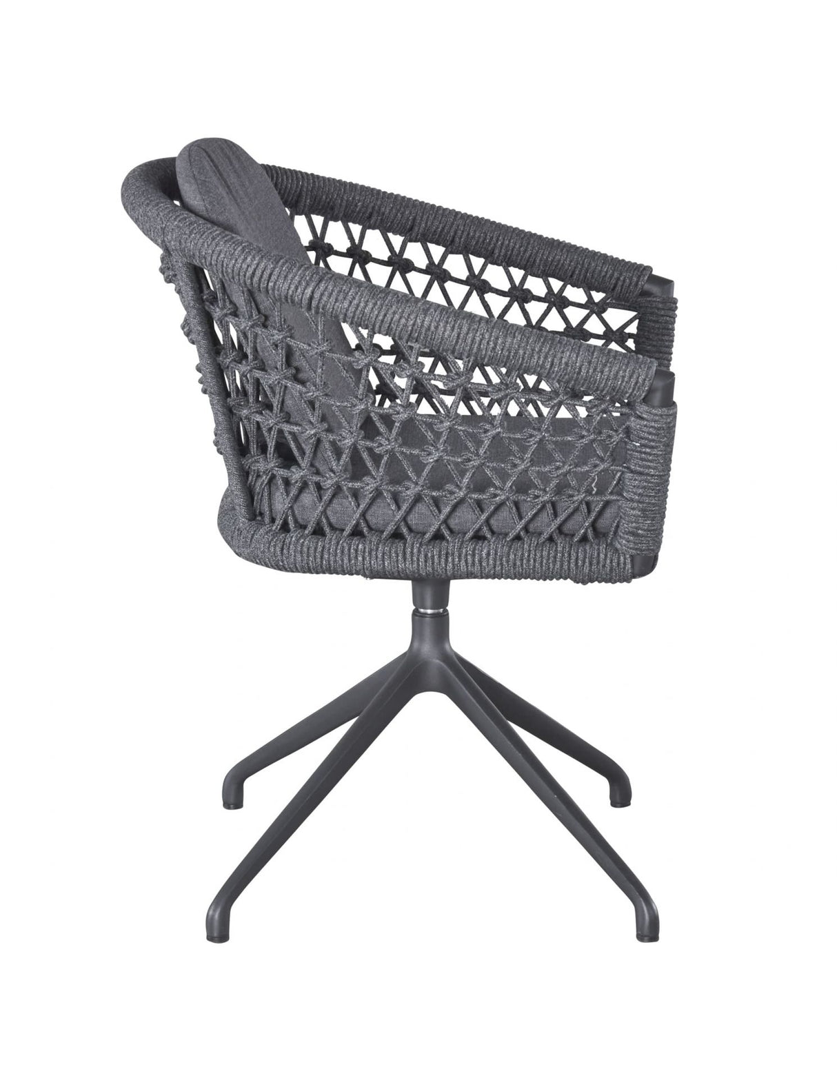 Gartenstuhl anthrazit, Gartenstuhl mit Sitzkissen grau