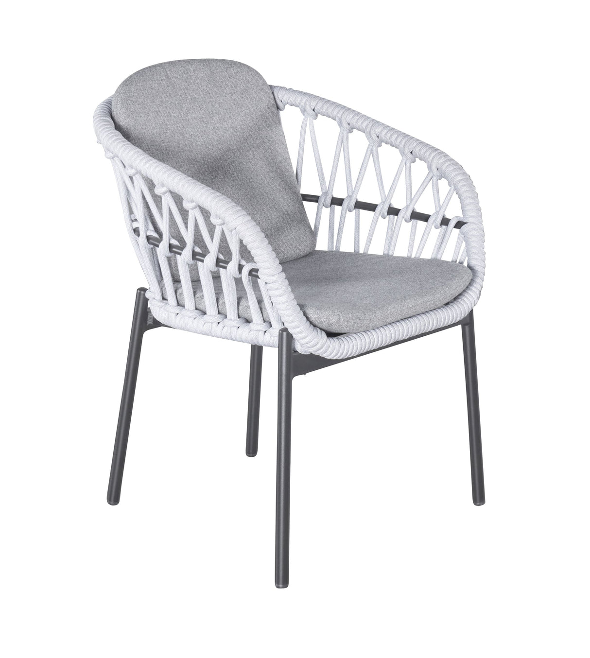 Gartenstuhl grau, Gartenstuhl Textil-Ausführung mit Sitzkissen grau