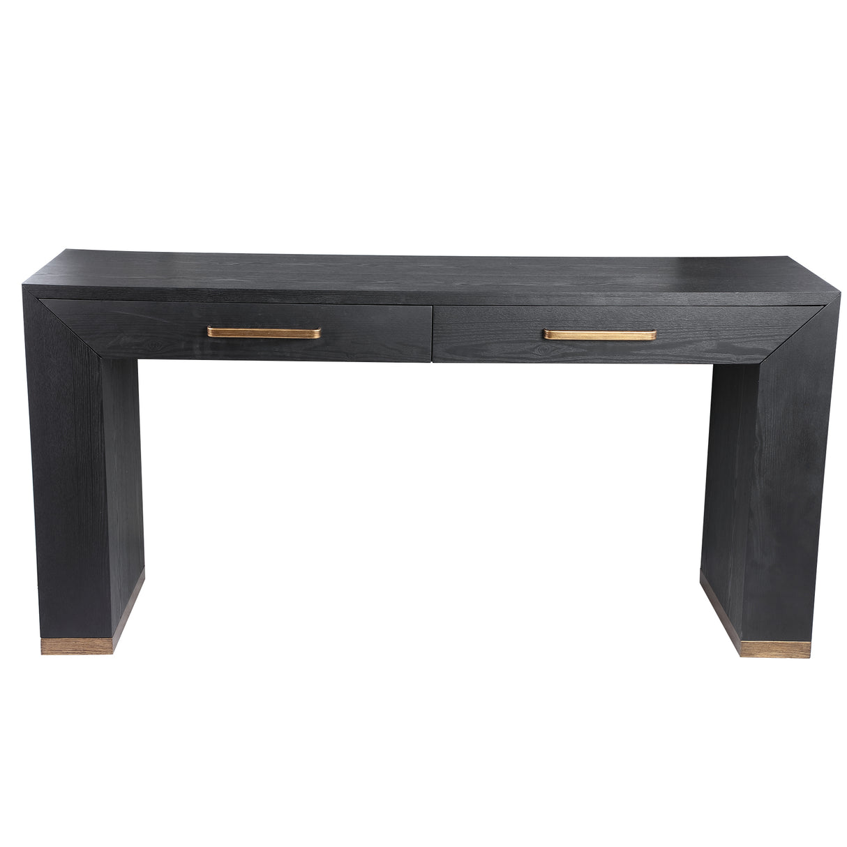 Konsole schwarz-Bronze, Wandtisch mit Schublade, Breite 165 cm