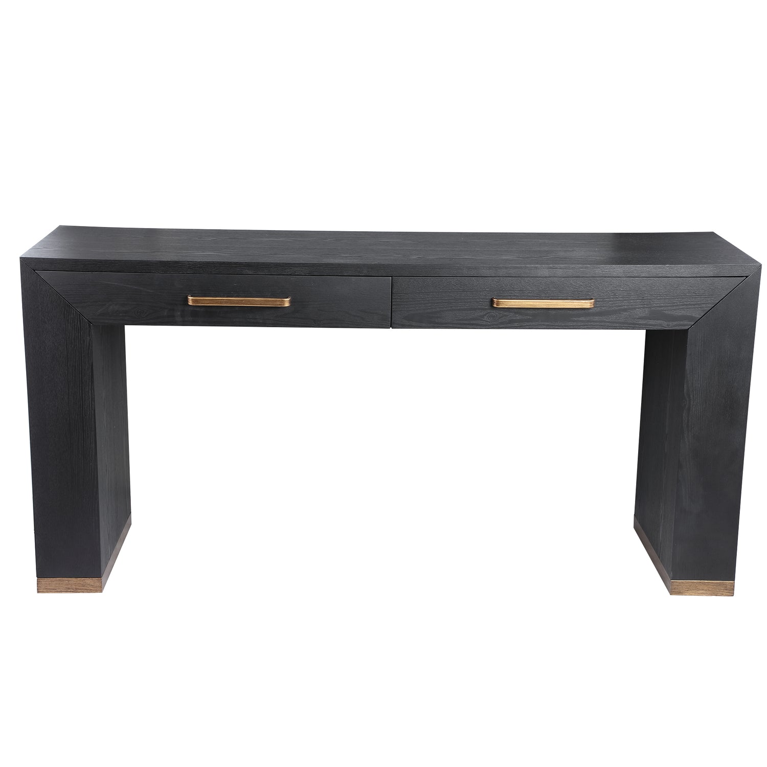 Konsole schwarz-Bronze, Wandtisch mit Schublade, Breite 165 cm