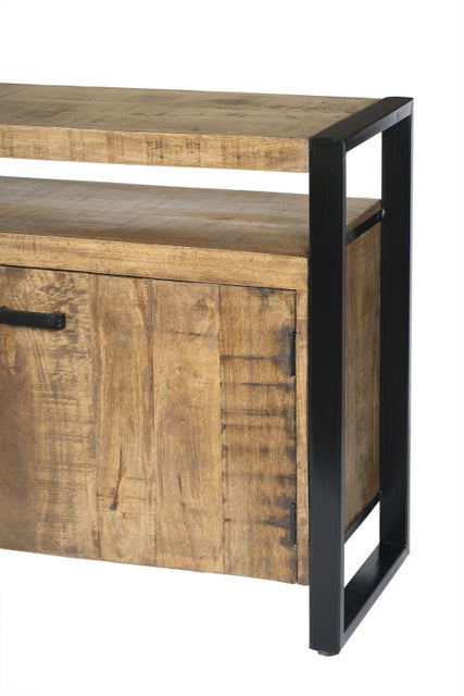 Sideboard braun Metall Holz, Sideboard Industriedesign, Anrichte Massivholz, Breite 180 cm