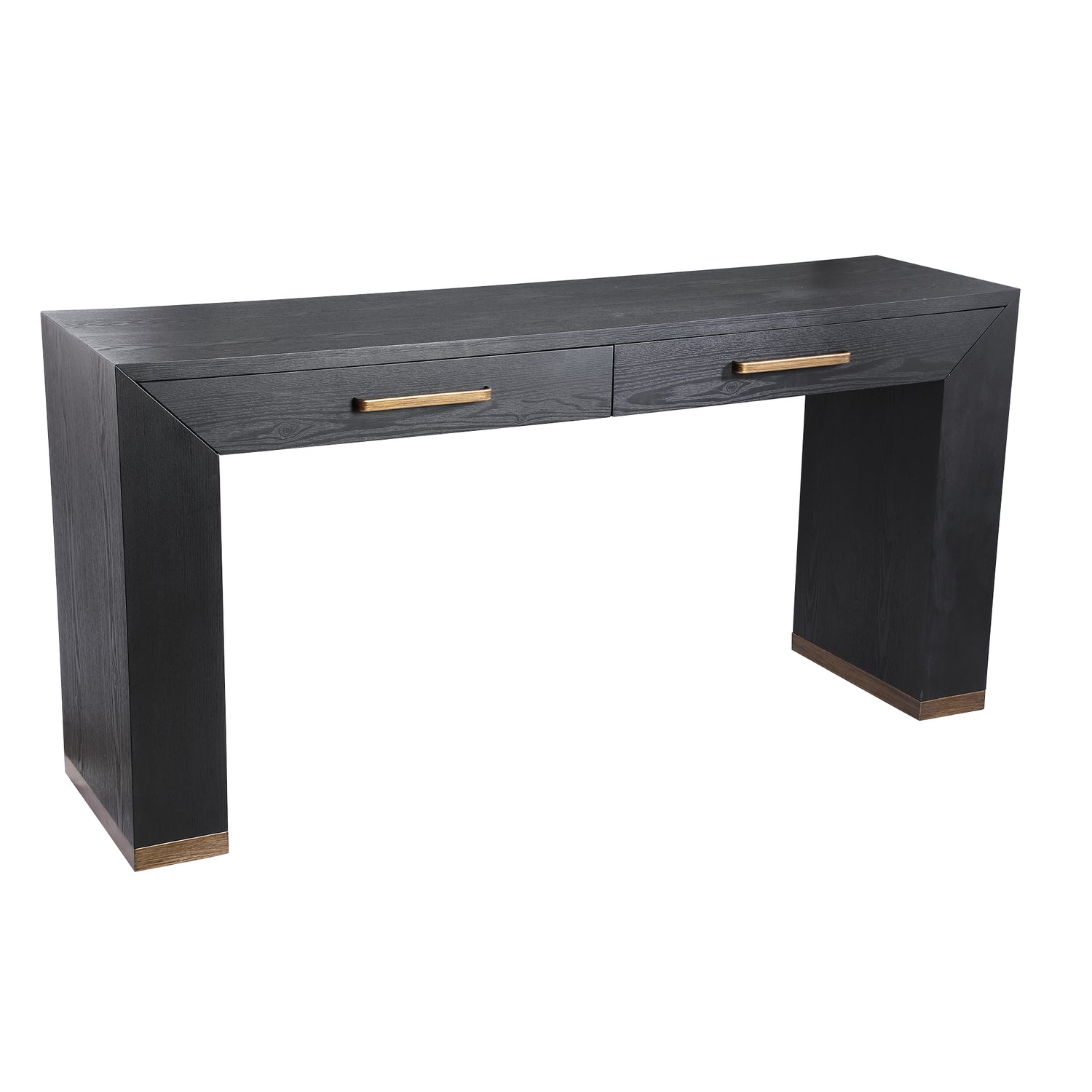 Konsole schwarz-Bronze, Wandtisch mit Schublade, Breite 165 cm