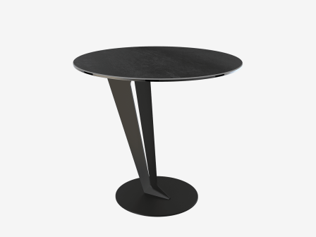 Beistelltisch Rost-braun rund Keramik Tischplatte, runder Beistelltisch Keramik Beschichtung, Höhe 60 cm