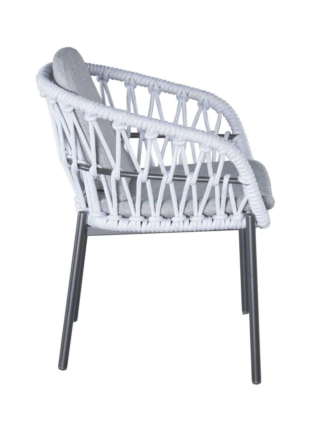 Gartenstuhl grau, Gartenstuhl Textil-Ausführung mit Sitzkissen grau