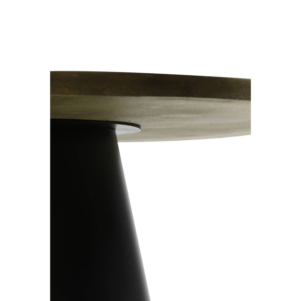 Couchtisch rund Gold-schwarz, runder Couchtisch Metall, Couchtisch Bronze Metall Gestell schwarz, Durchmesser 75 cm