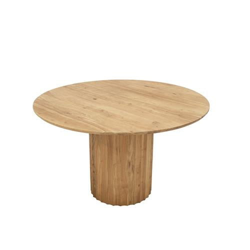 Esstisch rund Naturholz-Farbe, runder Tisch Holz Akazie, Durchmesser 130 cm