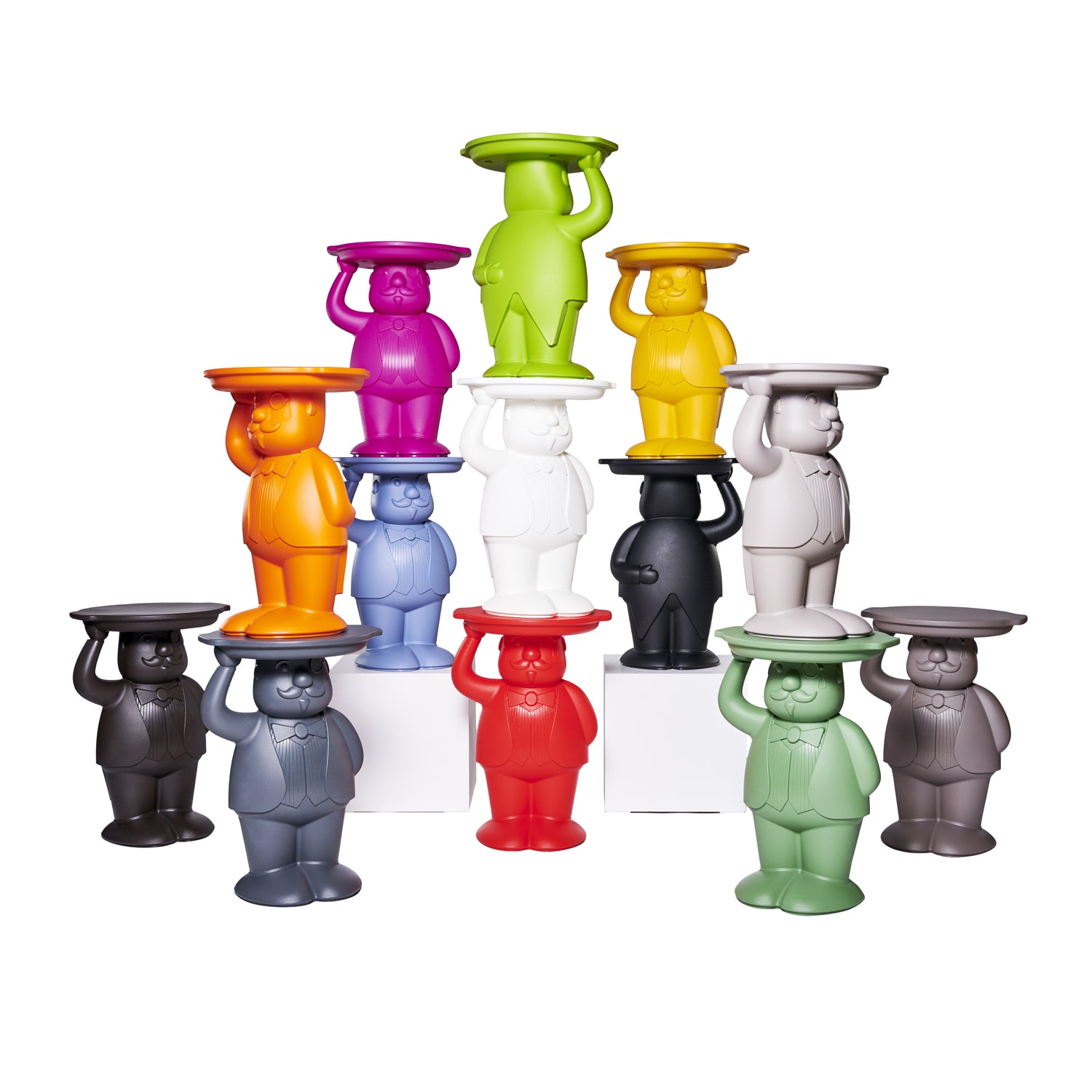 Garten-Beistelltisch anthrazit, Beistelltisch anthrazit Kunststoff, Höhe 60 cm