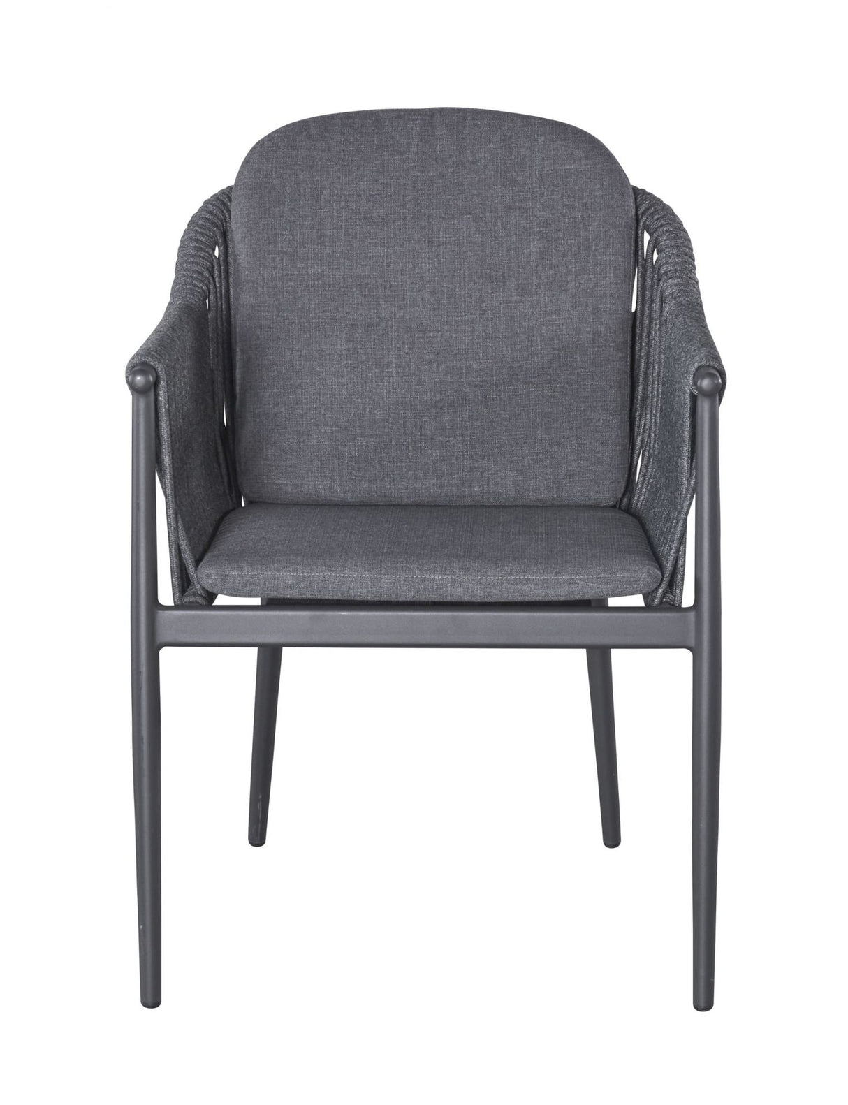 Gartenstuhl anthrazit, Gartenstuhl Textil-Ausführung mit Sitzkissen grau