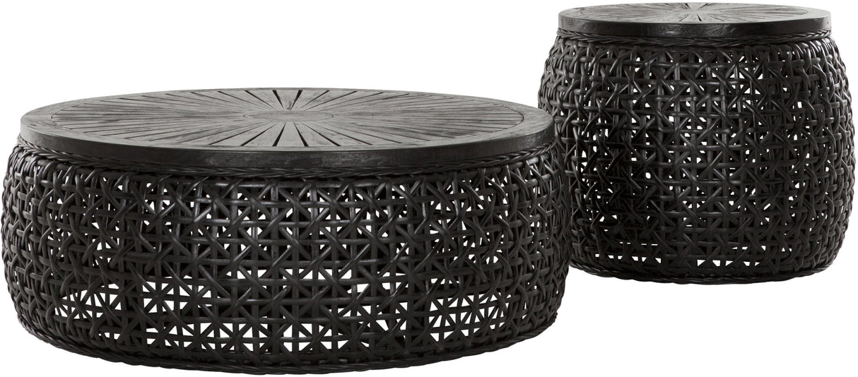 Couchtisch rund schwarz, Kaffeetisch schwarz rund, Durchmesser 100 cm