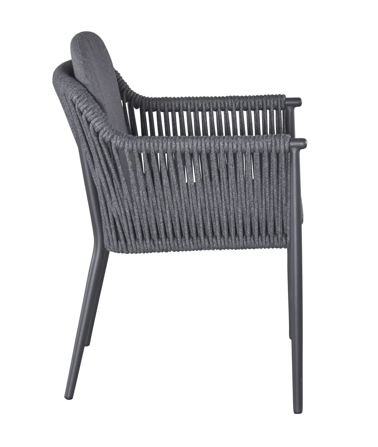 Gartenstuhl anthrazit, Gartenstuhl Textil-Ausführung mit Sitzkissen grau