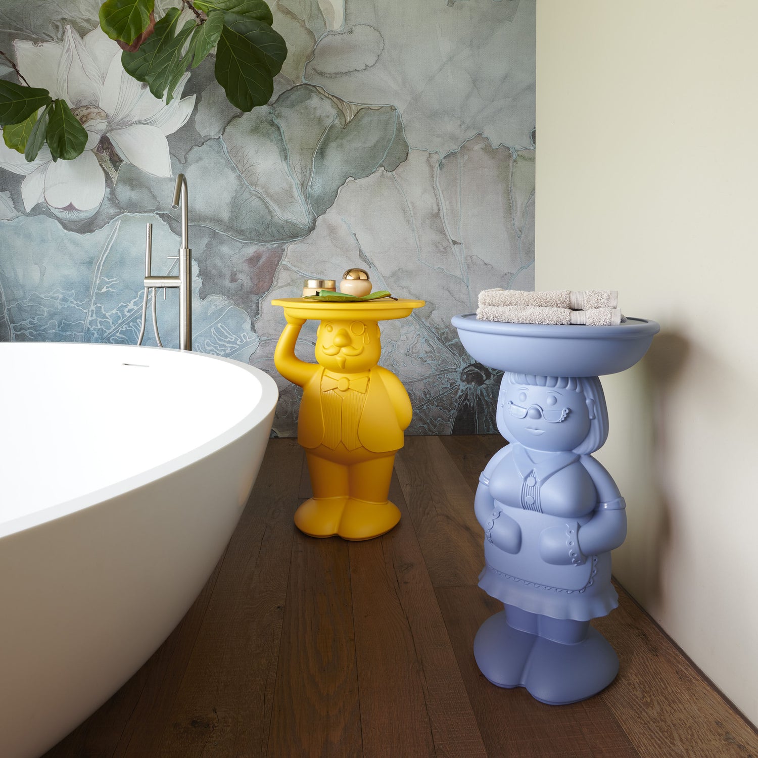 Garten-Beistelltisch anthrazit, Beistelltisch anthrazit Kunststoff, Höhe 60 cm