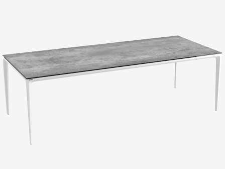 Outdoor Esstisch Farbe grau-weiß, Gartentisch weiß-grau Marmoroptik, Keramik Gartentisch grau-weiß, Maße 180 cm