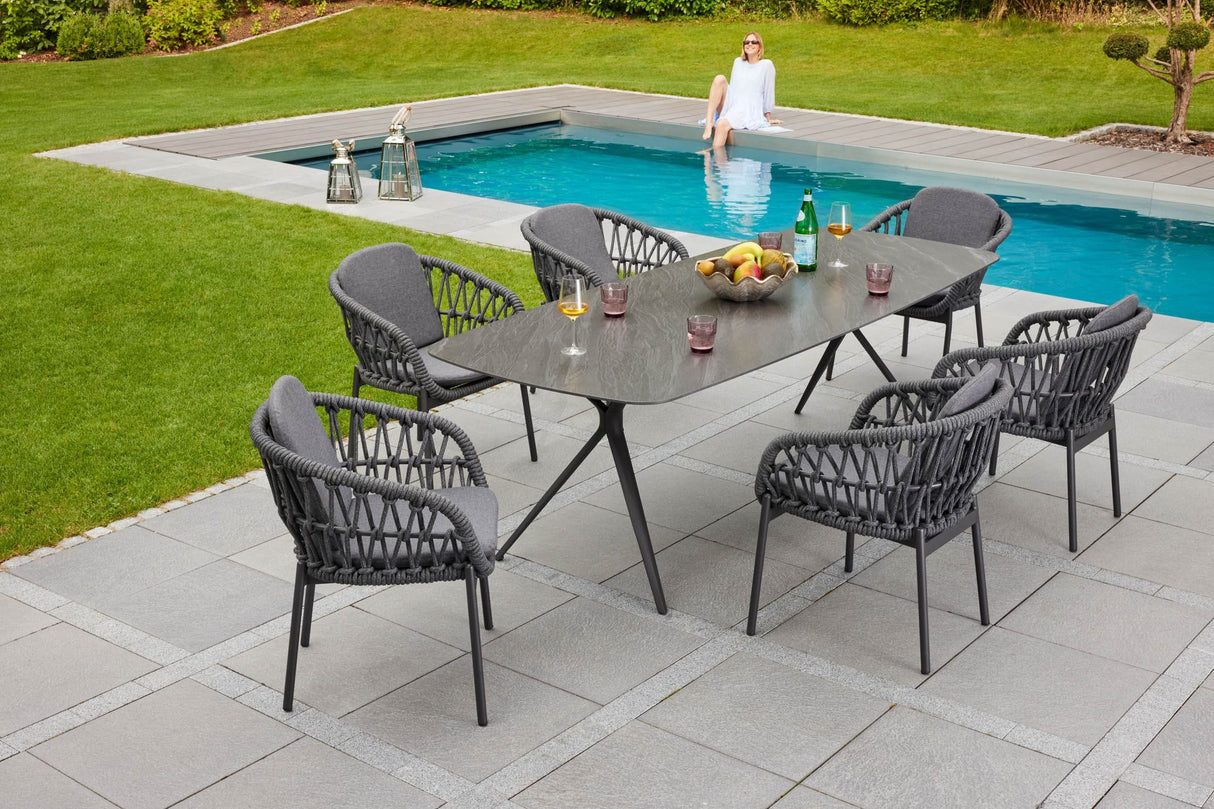 Gartentisch anthrazit, Esstisch anthrazit, Outdoortisch anthrazit, Länge 240 cm