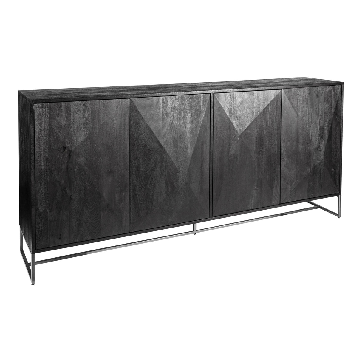 Sideboard schwarz, Anrichte schwarz, Breite 180 cm