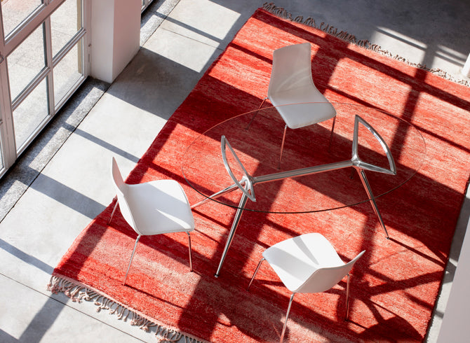 Glastisch oval Silber Gestell, ovaler Esstisch Silber Glasplatte, Tisch Glasplatte rechteckig, Breite 180 cm