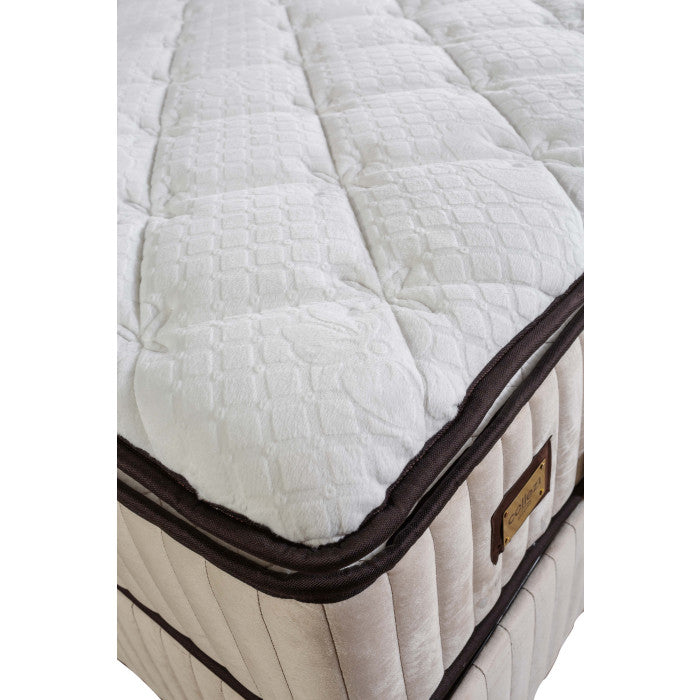 Gepolstertes Bett mit Matratze und Kopfteil, Bett beige mit Kopfteil, Breite 180 cm