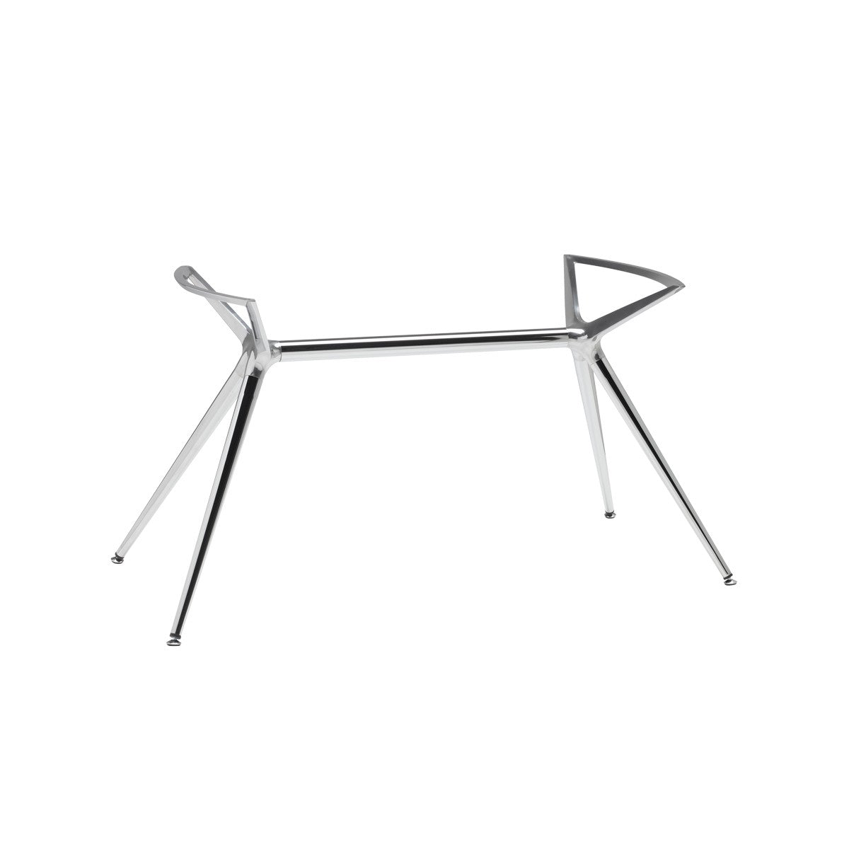 Glastisch oval Silber Gestell, ovaler Esstisch Silber Glasplatte, Tisch Glasplatte rechteckig, Breite 180 cm