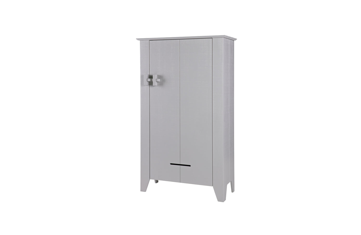 Schrank grau Massivholz, Mehrzweckschrank grau, Breite 85 cm